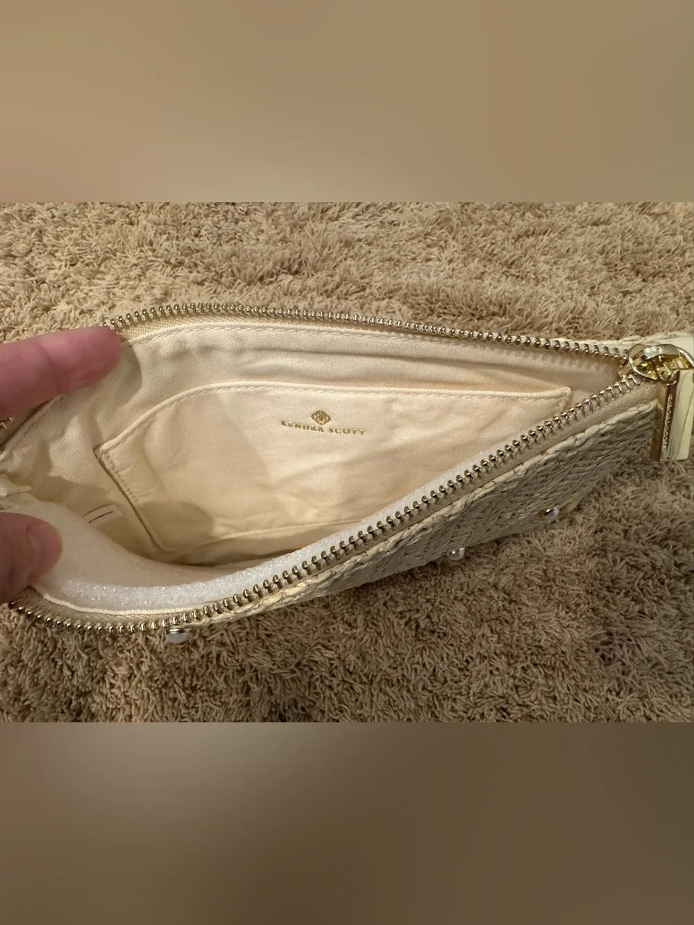 Kendra Scott Woven Tan Clutch/Wristlet